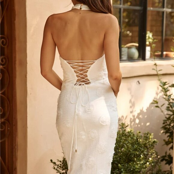 HELLO MOLLY Sunflower Horizon Midi Dress White - Picture 2 of 4